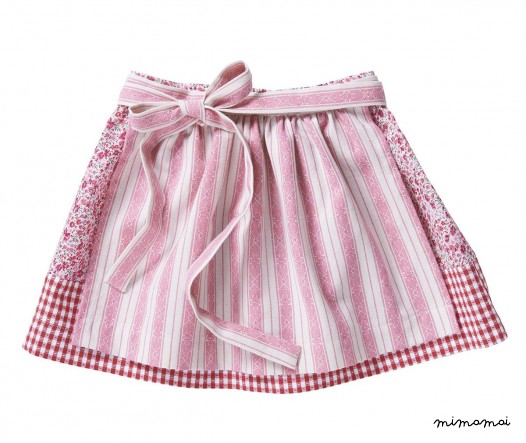 Skirt NIA apron stripes pink