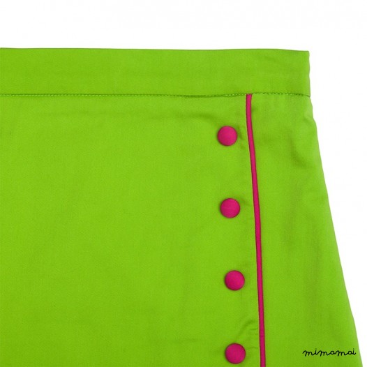 Faux Wrap Skirt green