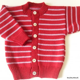 Children knitted Cardigan, Baby knit cardigan, Kitted wool Cardigan,stripes red&white