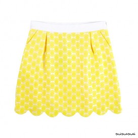 Scallop Hem Skirt yellow dots
