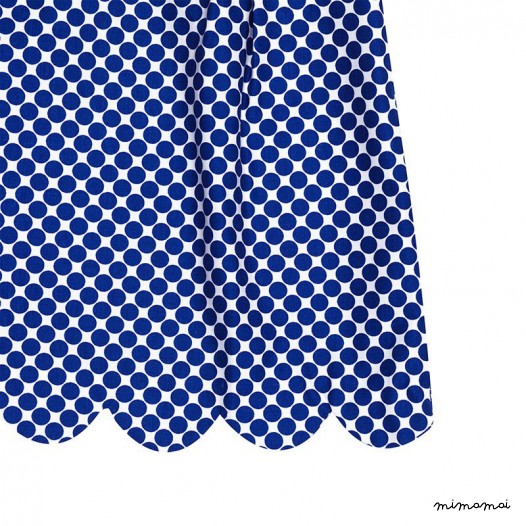 Scallop Hem Skirt blue dots