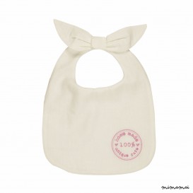 Bib for baby with a pink stamp