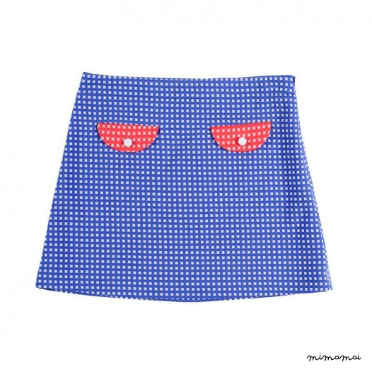 Flap Pocket Skirt blue