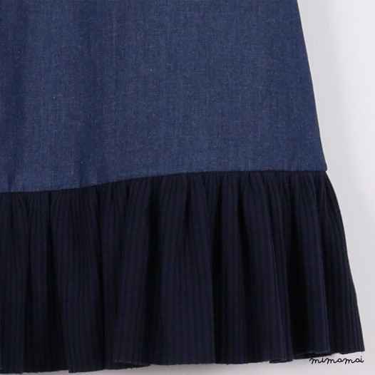 Flared Hem Skirt blue denim
