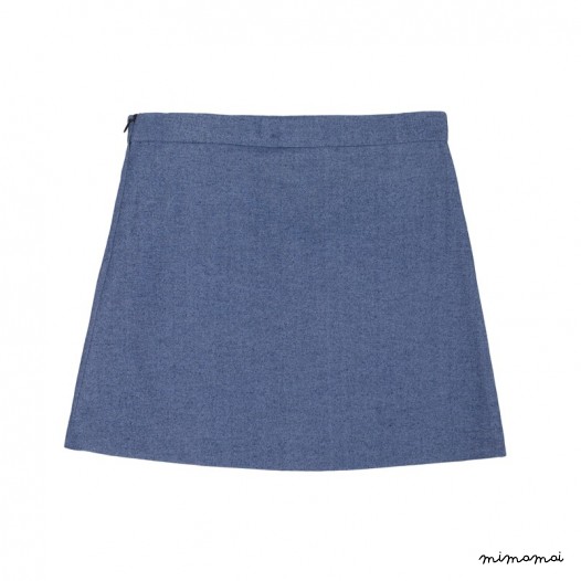 Faux Wrap Skirt dark denim