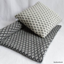 Baby Cot Blanket Set/Grey & Cream