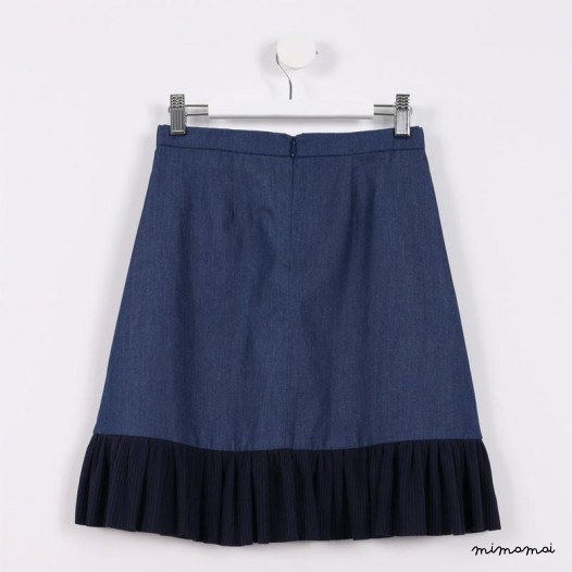 Flared Hem Skirt blue denim