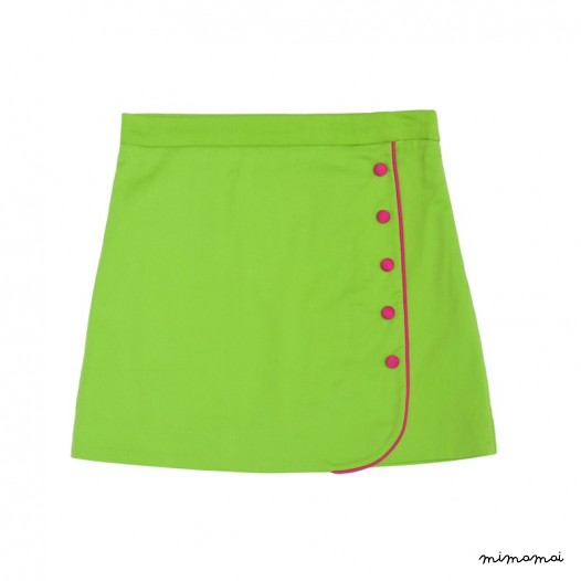 Faux Wrap Skirt green
