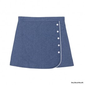 Faux Wrap Skirt dark denim