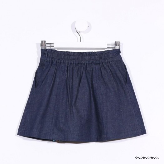 Zipper Skirt denim and green