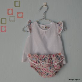 Infants Set of Summer Dresses Panties ,Baby Girl Top & Panties Set ,White baby set