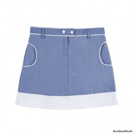 Piped Skirt dark denim