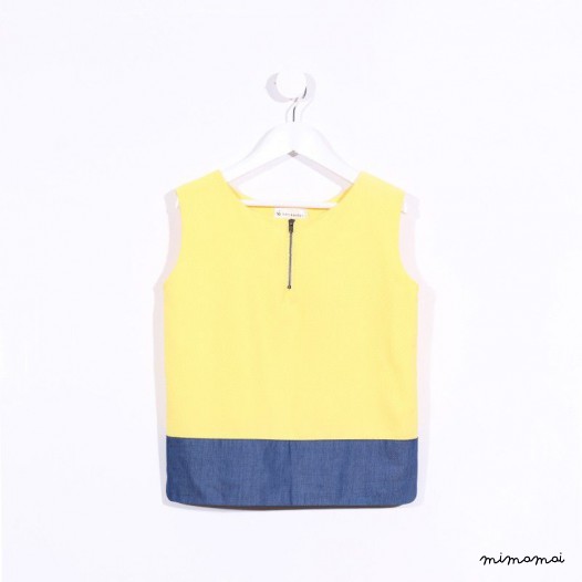 Sleeveless Boxy Top yellow