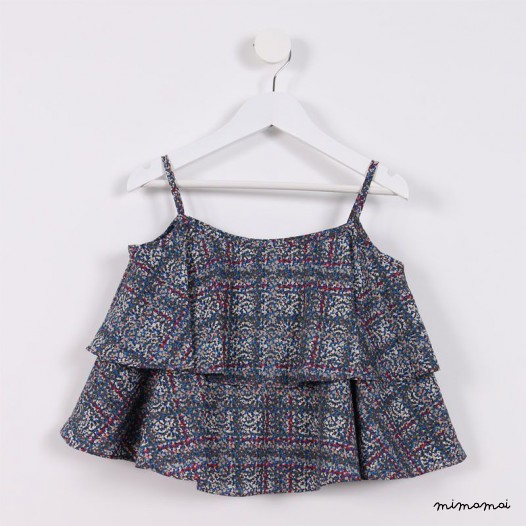 Layered Spag Top blue and pink