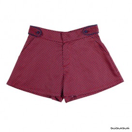 Epaulette Flare Shorts red and navy