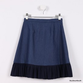 Flared Hem Skirt blue denim