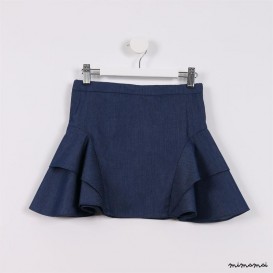 Side Flare Skirt blue denim