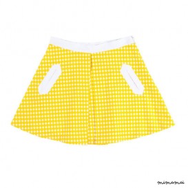Box Pleat Skirt yellow diamond