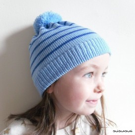 Childrens Knitted Bobble Hat/Blue Knitted Hat