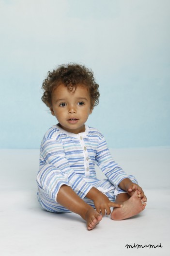 Brush Romper Azul Stripe