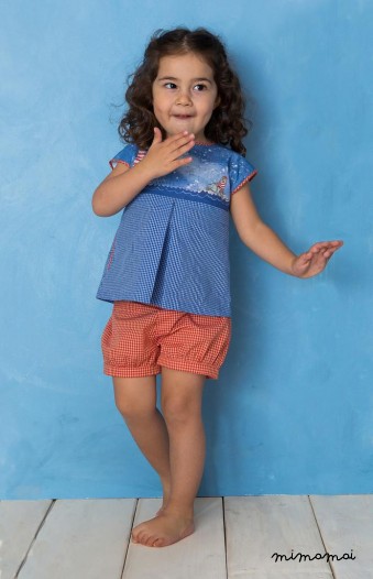 Walrus & Lighthouse blouse and Bubble Shorts set