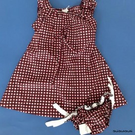 Vestito Tania Quadretti con Costumino Bianca Abbinato