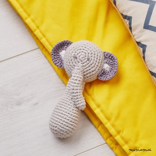 crochet elephant rattle