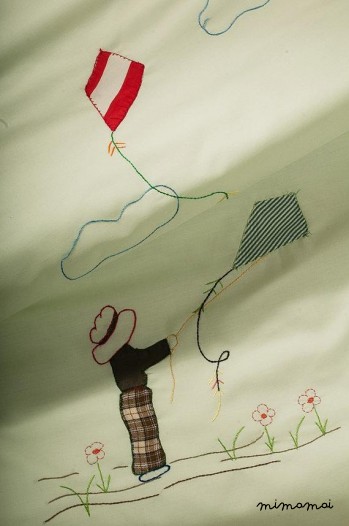 Coperta di bambino di Applique, mano regalo unico per il passeggino culla aquilone ricamato