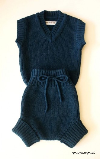 Babies/Children's knitted lambswool Vest and Diaper cover
