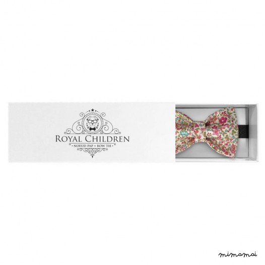Child white and pink "Liberty" pattern bow tie