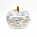 Striped apple pillow Happy face