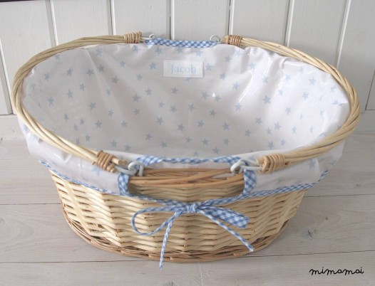 Personalised Oilcloth Lined Changing Basket