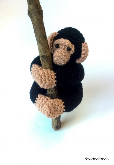 Crochet chimpanzee, crochet amigurumi monkey