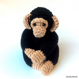 Crochet chimpanzee, crochet amigurumi monkey