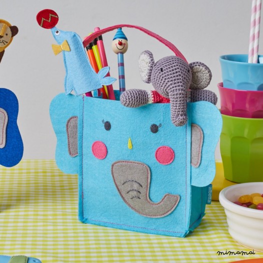 Set of 2 Elephant Felt Party Bags