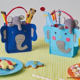 Set of 2 Elephant Felt Party Bags
