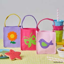 Set of 3 Summer Garden Felt Party Bags