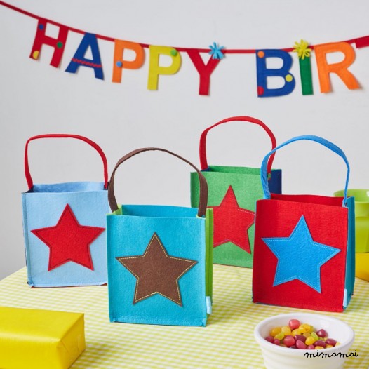 Set of 4 Star Design Party Bags