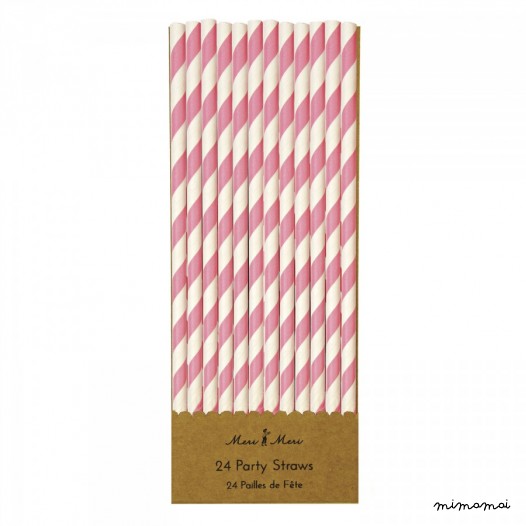 Toot Sweet Pink Party Straws