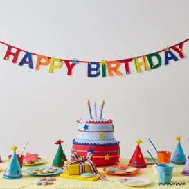 'Happy Birthday' Handmade Felt Bunting