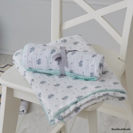Lamb print muslin swaddle blanket