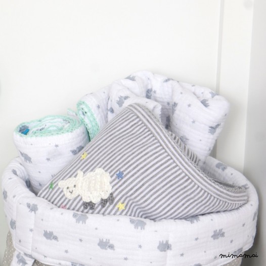 Lamb print muslin swaddle blanket