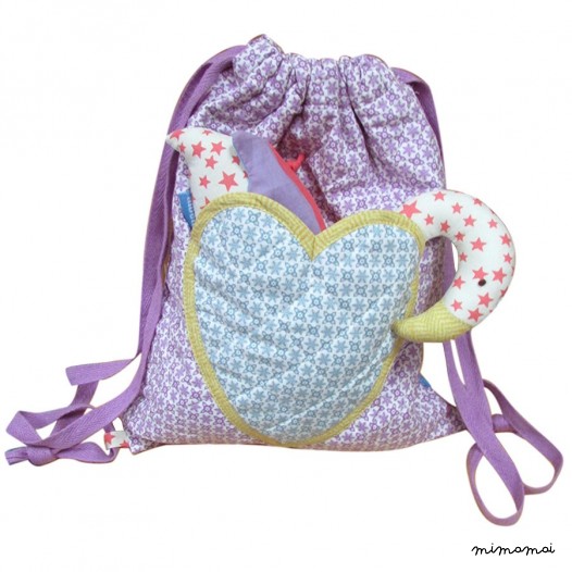 Heart pocket quilted toy bag