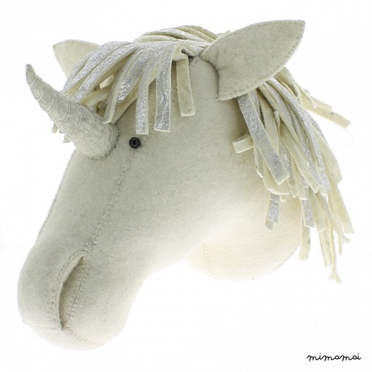 Felt Silver Unicorn Head