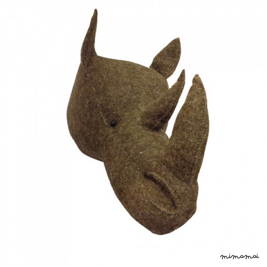 Felt rhino head
