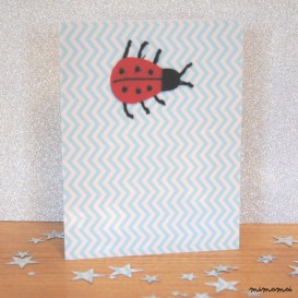 Embroidered Felt LadyBug Card
