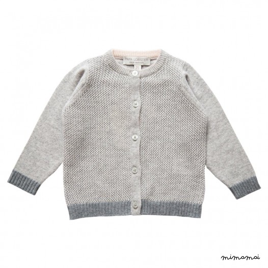 Ajour Cardigan Light Grey M&eacute;lange