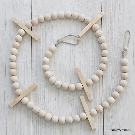 Guirlande en perles de bois