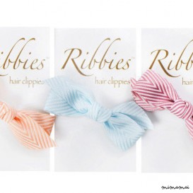 Set of 3 Thin Chevron Bow Hairclips - A