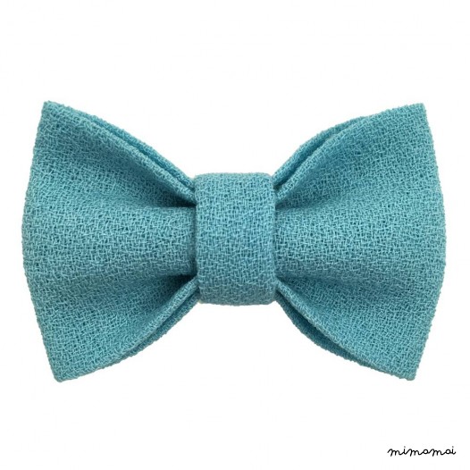 Child pastel blue bow tie, wool crepe